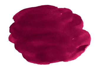 Persian red watercolor is a trend color, an isolated spot with divorces and borders. Burgundy frame with copy space for text.