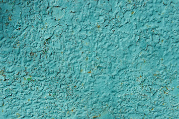 Old rusty and scratched surface of iron - grunge green texture or background, metal with scratches