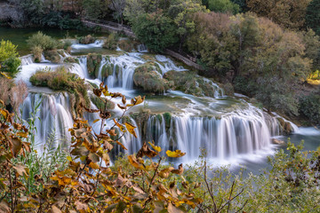 Waterfall in forrest in Croatia