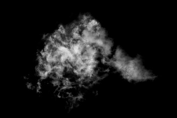 Textured cloud,Abstract black,isolated on black background