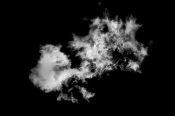 Textured cloud,Abstract black,isolated on black background