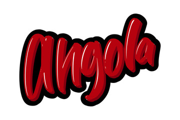 Angola hand drawn modern brush lettering text. Vector illustration logo for print and advertising