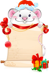 White Metal Rat - symbol of Chinese horoscope for New Year