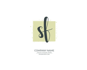S F SF Initial handwriting logo design. Beautyful design handwritten logo for fashion, team, wedding, luxury logo.