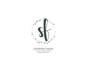 S F SF Initial handwriting logo design. Beautyful design handwritten logo for fashion, team, wedding, luxury logo.