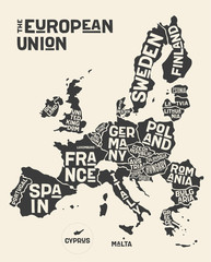 European Union, Europe. Poster map of the European Union