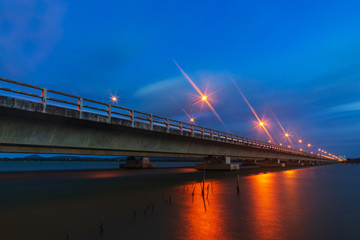 Concrete bridge across the sea