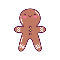 gingerbread man decoration merry christmas icon