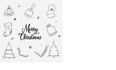 Collection Doodle elements Christmas vector