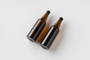 Beer bottle mockup. Two bottles.