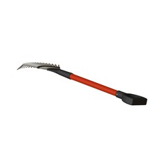 Garden rake on a white background, isolate. 3D rendering of excellent quality in high resolution. It can be enlarged and used as a background or texture.