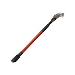 Garden rake on a white background, isolate. 3D rendering of excellent quality in high resolution. It can be enlarged and used as a background or texture.