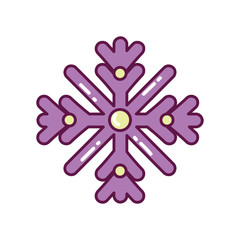 purple snowflake decoration merry christmas icon