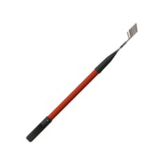 Garden rake on a white background, isolate. 3D rendering of excellent quality in high resolution. It can be enlarged and used as a background or texture.