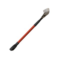 Garden rake on a white background, isolate. 3D rendering of excellent quality in high resolution. It can be enlarged and used as a background or texture.