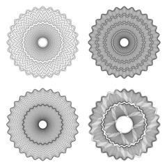 Guilloche elements, template for diplomas, certificates, letterheads, lottery tickets