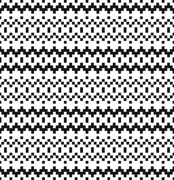 Seamless geometric pattern for the background, patchwork, weaving, embroidering. Jacquard pattern. Pixel pattern. Vector illustration.