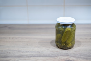 Pickled cucumbers, gherkins, dill, vegetable, food photography
