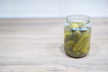 Pickled cucumbers, gherkins, dill, vegetable, food photography