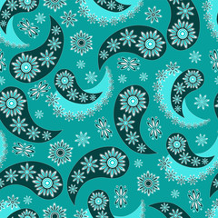 Paisley seamless pattern, vector. Oriental decorative ornament  
