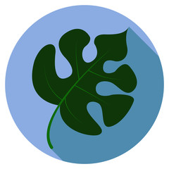 Flower leaf flat cartoon style icon vector