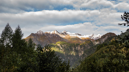 alps mountains clouds autumn 