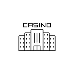 casino, building, vector, icon, outline. Illustration isolated vector sign