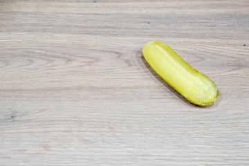 Pickled cucumbers, gherkins, dill, vegetable, food photography, cut, sliced in half