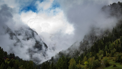 alps mountains clouds autumn 