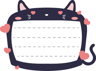 Cute Black Cat note board