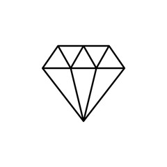 diamond, vector, icon, outline. Illustration isolated vector sign