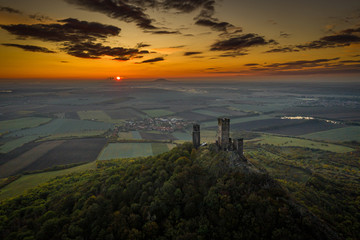 At the top of the mountain there is the ruin of a mediaeval castle, of which two towers and some...