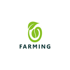 Farming seed logo design - growing botanical agriculture environment