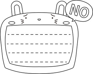 Cute white Rabbit noteboard outline
