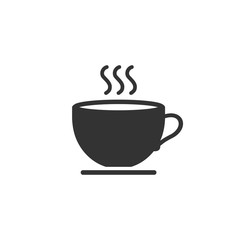 Cup of coffee. Coffee cup icon template black color editable. Coffee symbol Flat vector sign isolated on white background. Simple logo vector illustration for graphic and web