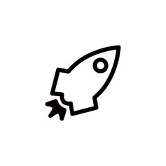 rocket icon trendy flat design