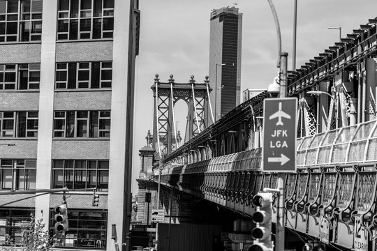 Manhattan bridge New York city black and white photography, beautiful bridges of America New York