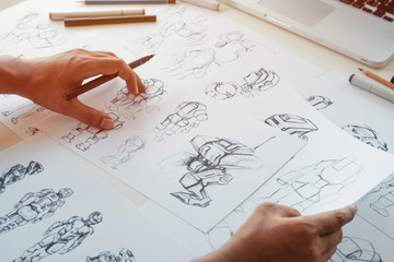 Animator designer Development designing drawing sketching development creating graphic pose...