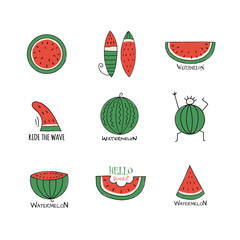 Watermelon collection, background for your design