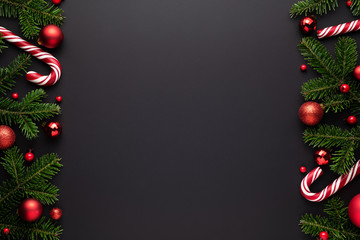 Christmas frame on black background