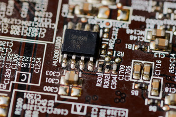 High tech mother board with chip components