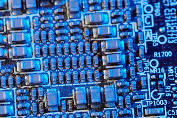 High tech mother board with chip components