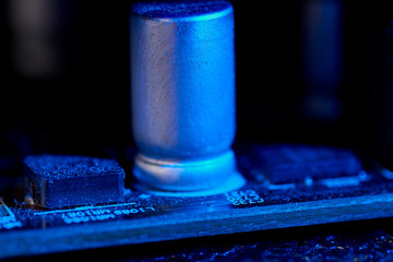 High tech mother board with chip components
