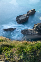 rocks and sea long exposure