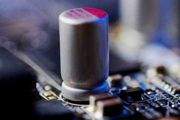 High tech mother board with chip components
