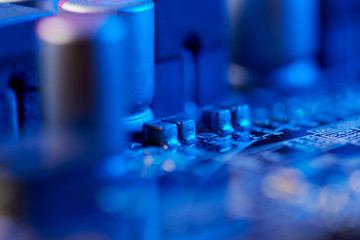 High tech mother board with chip components