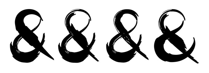 Hand painted ampersand symbols set