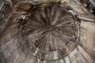 Interior of the Tower of the Winds or the Horologion of Andronikos Kyrrhestes an octagonal Pentelic marble clocktower in the Roman Agora in Athens constructed in the 2nd century BC