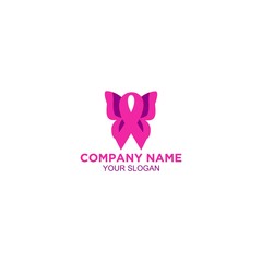 Obraz premium Fight Fly Breast Cancer Logo Design Vector