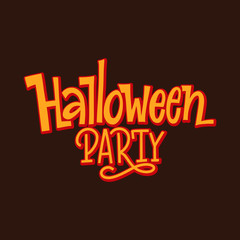 Halloween party. Beautiful Greeting Card Congratulations Lettering Calligraphy